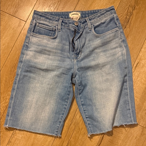 L’Agence Light Blue Denim Shorts - Picture 2 of 7